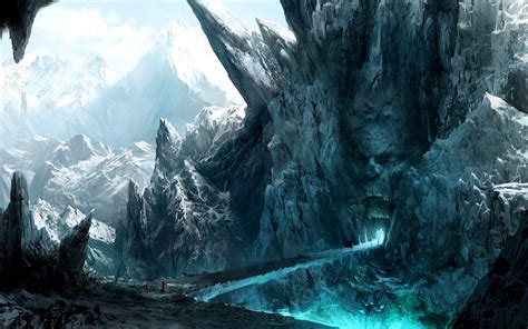 Creepy Gate In The Icy Mountains Wallpaper Mountains