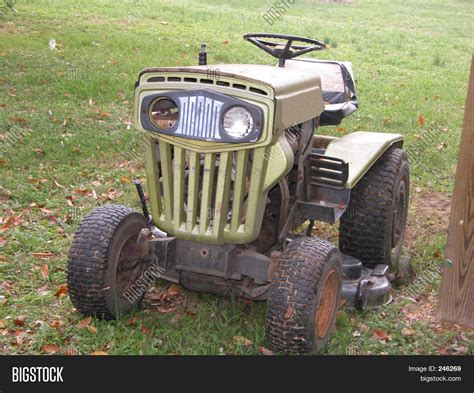 Old Lawn Tractor Image And Photo Free Trial Bigstock