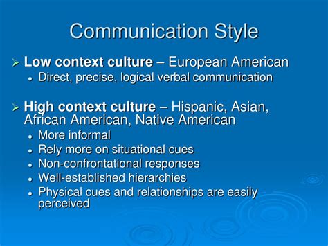 Cultural Communication Styles