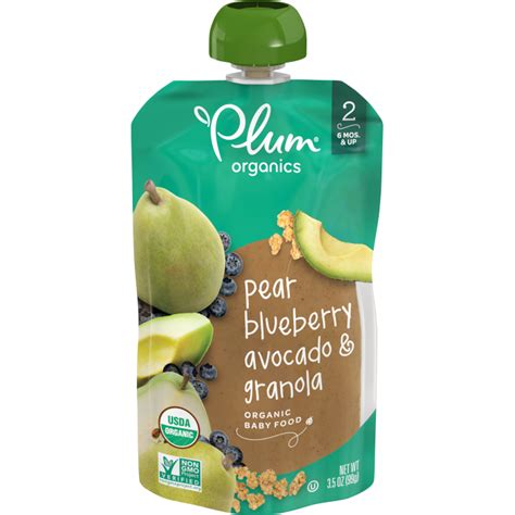 Can your baby be allergic to avocados? Pear, Blueberry, Avocado & Granola Baby Food - Plum Organics