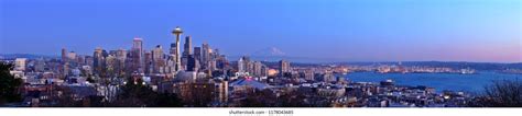 Seattle Skyline Panorama Dusk Stock Photo 1178043685 Shutterstock