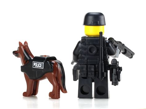 Swat Police Officer K9 Made With Real Lego Minifigure