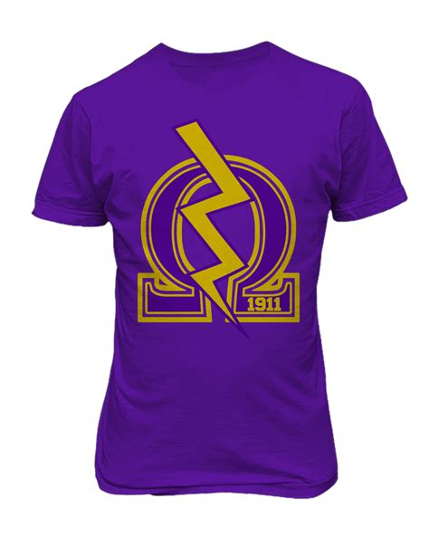 the omega bolt tee is a bold yet simplistic design that features a double outline collegiate
