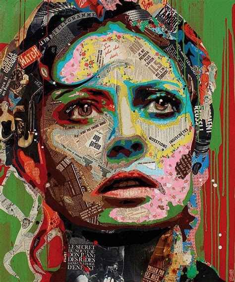 Arnaud Bauville Collage Art Mixed Media Collage Portrait Paper Collage Art