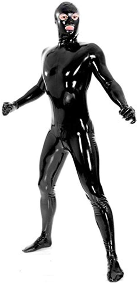 Spandex Costume Vsvolatex Mens Black Fullbody Latex Rubber Zentai