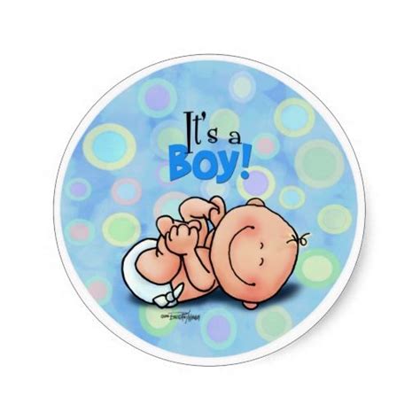 Its A Baby Boy Classic Round Sticker Zazzle Baby Stickers New