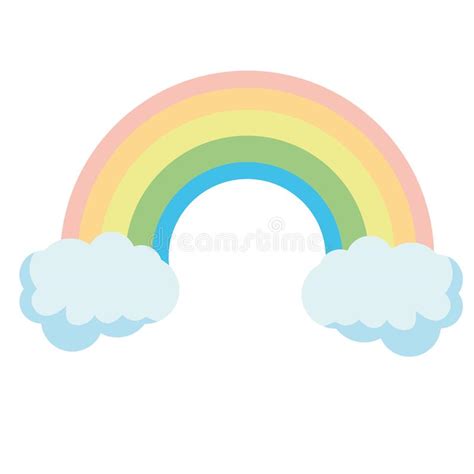 Nice Rainbow With Cloud Background Design Stock Vector Illustration