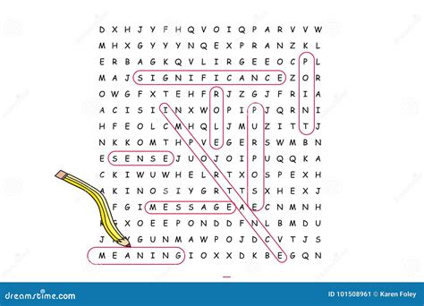 Finding Hidden Meaning Word Search Puzzle Stock Illustration