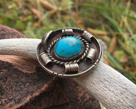 Authentic Turquoise Ring Size Native American Indian Jewelry