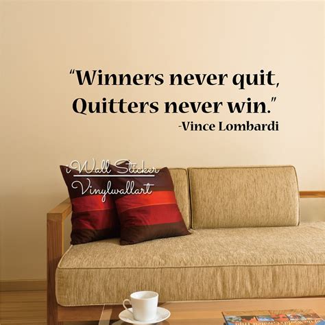 Winners Never Quit Office Motivational Quote Wall Decal