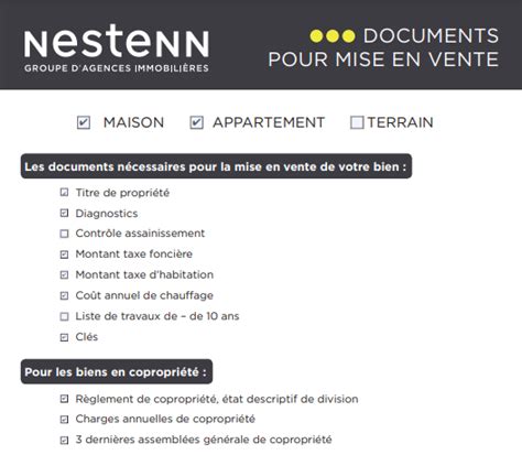Documents Nécessaires Pour Une Mise En Vente Nestenn Immobilier Paris