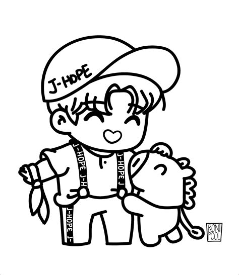 Bts Fanart Bt21 Chimmy And Jimin Chibi Coloring Page Coloringbay