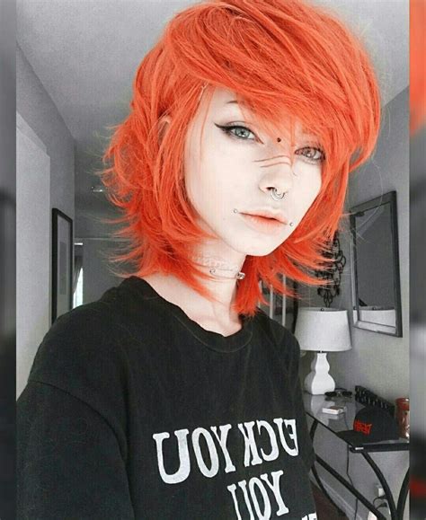 Sarahmariekardax M S Hair Inspo Hair Inspiration Cheveux Oranges Pelo Emo Heavy Bangs Corte