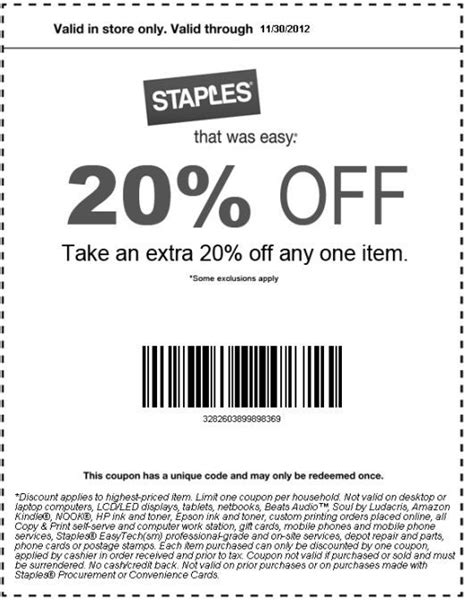 staples 20 off printable coupon printable coupons coupons staples