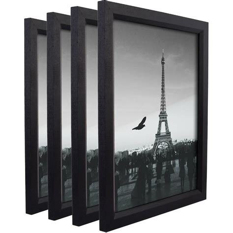 Craig Frames Simple Black Hardwood Picture Frame Set Of 4