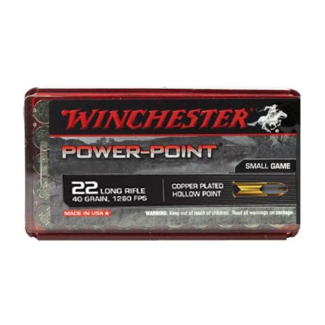 Winchester Power Point 22lr 40gr High Velocity Cp Hollow Point 50
