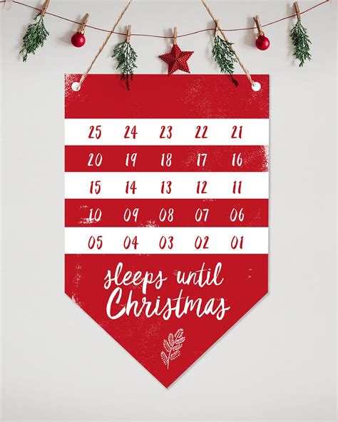 Printable Christmas Countdown Flag Collette And Co