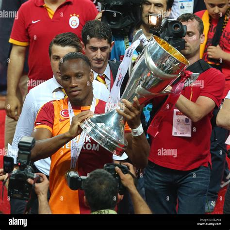 Galatasaray Players With The Championship Trophy Celebrate Winning