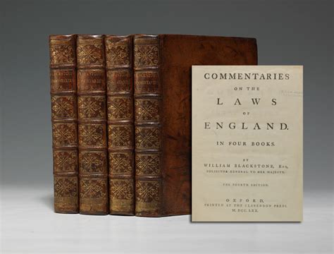Commentaries On The Laws Of England William Blackstone Bauman Rare