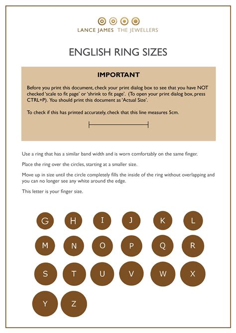 Printable Uk Ring Size Chart Printable Word Searches