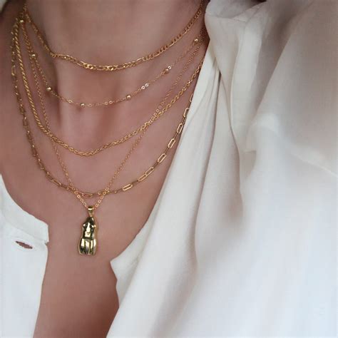 Gold Paperclip Chain Necklace Women S Layering Necklace Etsy Uk