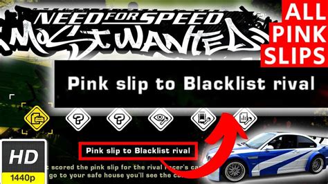 Need For Speed Most Wanted Pink Slip Blacklist Nfsmw Karl Smith My