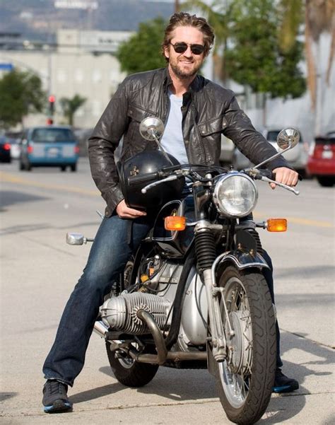 Gerard Butler On His Motorcycle Motorcycle Jackets Pinterest Photos Motorcycles And