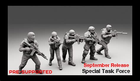 5pc Special Task Force Set 28mm 32mm Miniature Military Etsy