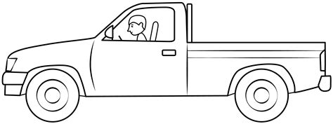 Truck Pickup Types Template Drawing Vector Outlines N