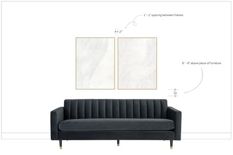How To Hang Art Above A Sofa Measurements By Leclair Decor Interior