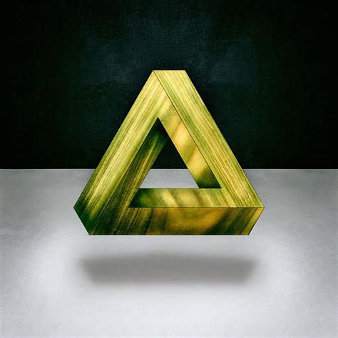 Penrose Triangle Green Art Print Abstract Art Photography Art Block