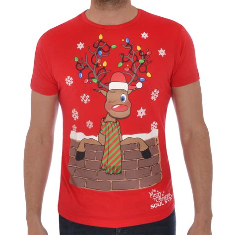 Soul Star Mens Novelty Christmas T Shirt Festive Xmas Tee Reindeer Ebay