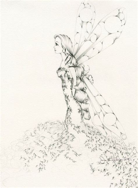 Original Fairy Drawing One Of A Kind Pencil Drawing Fairy Etsy