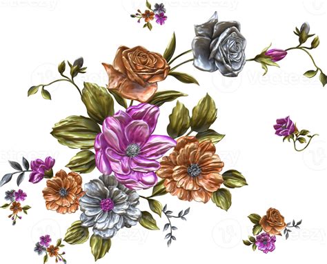 Free Abstract Metallic Flower Design Backgrounddigital Flower Painting