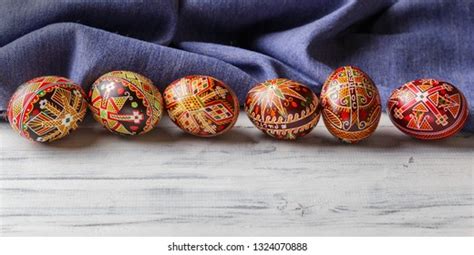 Pysanky Ukrainian Easter Eggs Decorated Waxresist Stock Photo Edit Now