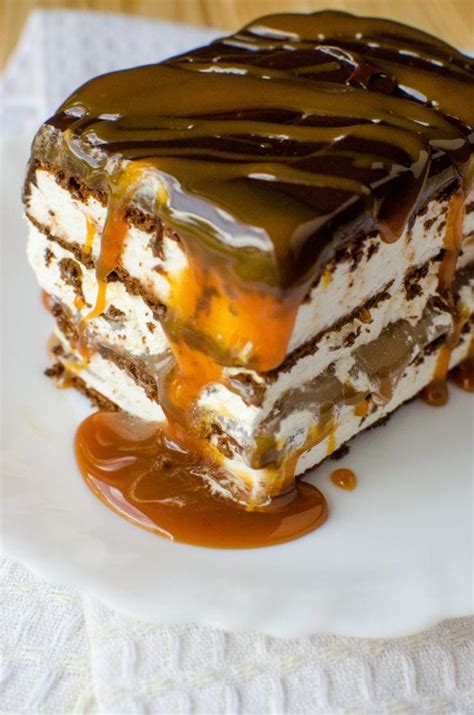 Salted Caramel And Hot Fudge Ice Cream Cake Super Easy And Peanut Butter