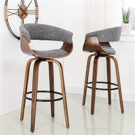 Glitzhome 40 H Swivel Bar Stool Set Of 2 Bar Height Mid