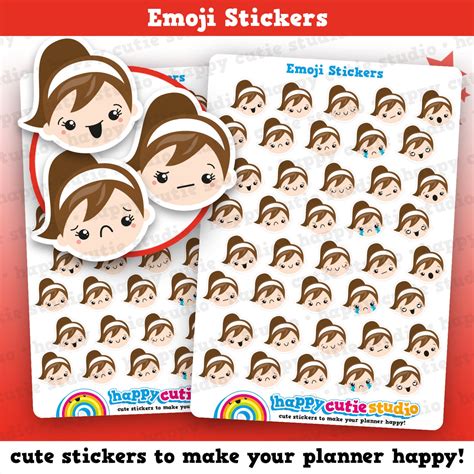 40 Cute Emotiemotionmood Girl Planner Stickers Etsy Uk