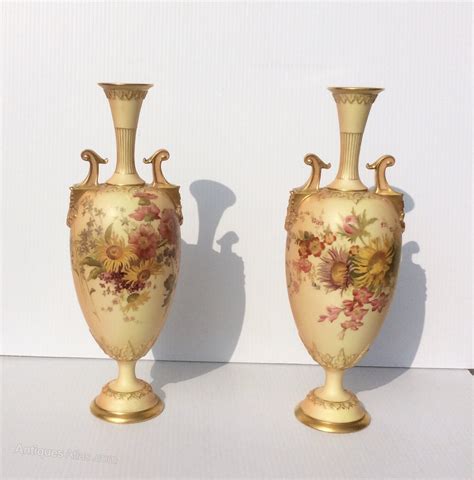 Antiques Atlas Superb Pair Of Large Antique Royal Worcester Blush Vases