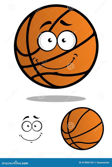Smiling Basketball Ball Cartoon Mascot Stock Vector Illustration Of