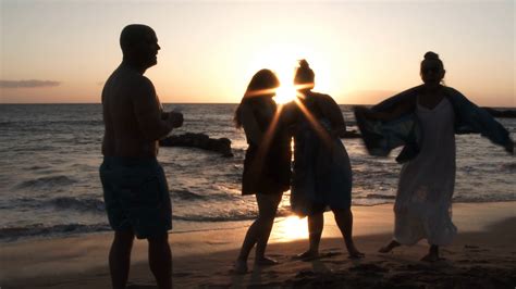 Group Of Friends Hang Out On Maui At Sunset Stock Video Footage
