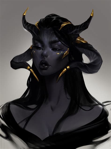 An Image Of A Woman With Horns On Her Head And Makeup In Black White