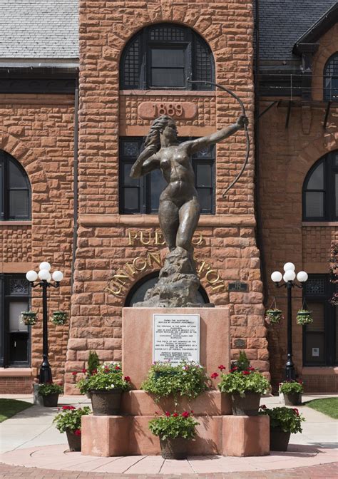 The Diana Statue That Stands Before The Union Depot Train Terminal In