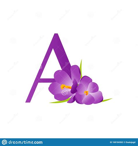 Charming Logo Design Initial A Flower Stock Vector Illustration Of