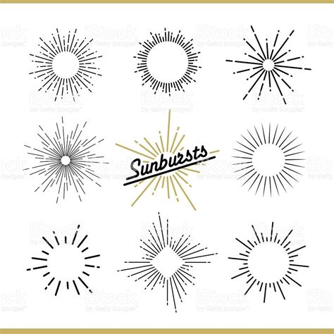 Set Of Sunburst Design Elements For Badges Logos And Labels Vector