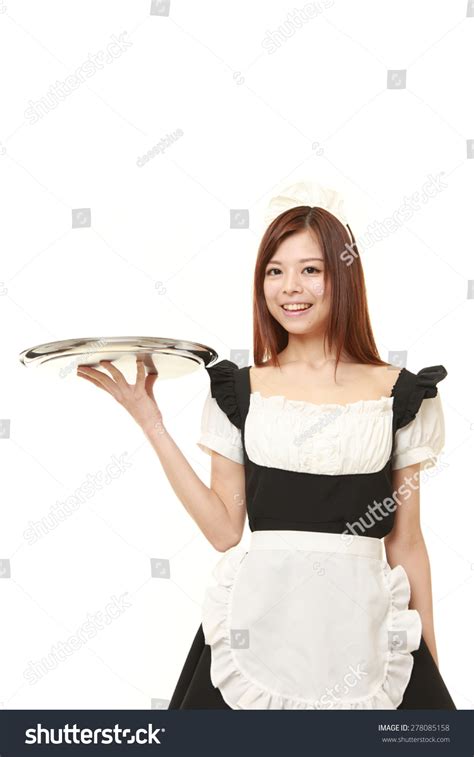 Young Japanese Woman Wearing French Maid Stock Photo 278085158