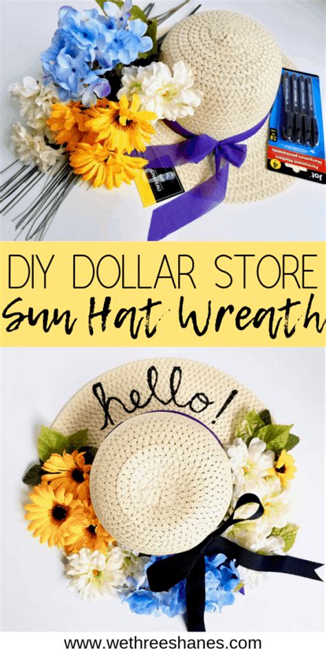 In this video i show you how to make a fun wreath for summer using four bath poufs from dollar tree. DIY Dollar Tree Sun Hat Wreath | We Three Shanes