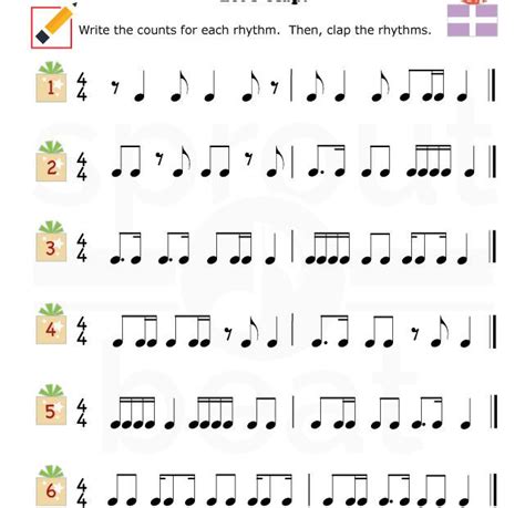 Music Worksheets Holidays Rhythm 003 Music Worksheets Learn Music