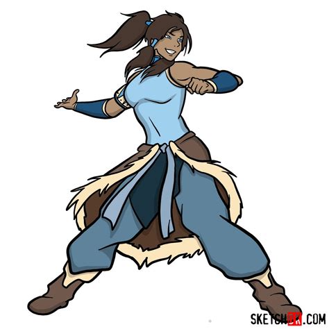 How To Draw Korra From Avatar In Action Step By Step Guide