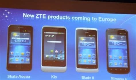 Zte Announces Skate Acqua Kis Blade Ii N91 Pf112 Hd Pf200 And A